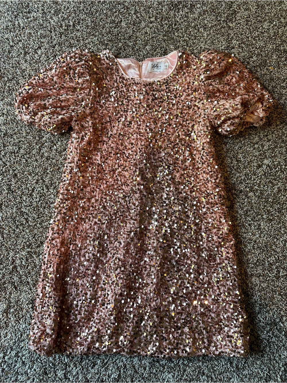 Lola + the Boys Girls Pink Sequin Party Dress